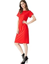 Aphratti - Vestido de manga corta para mujer, con bolsillos