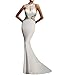 GlorySunshine Women's Sheath Sexy Lace Backless Mermaid Bridal Flare Dress