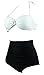 Cocoship Retro Metallic Anchor Top Nautical Sailor High Waist Bikini Swimsuit(FBA)
