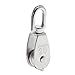 Nxtop Stainless Steel Wire Rope Crane Pulley Block M20 Lifting Crane Swivel Hook Single Pulley Block Hanging Wire Towing Wheel 6Pcs