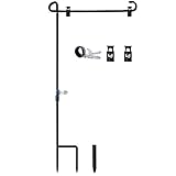 W&X Garden Flag Stand-Holder-Pole with Garden Flag Stopper and Anti-Wind Clip 36.3