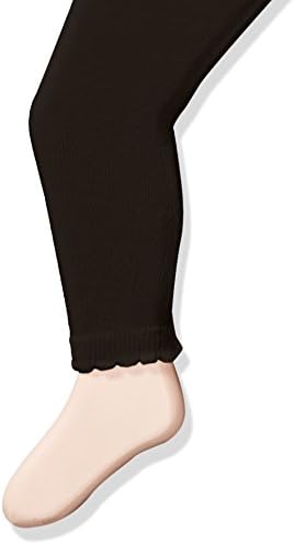 Jefferies Socks Girls Baby Cotton Footless Tights With Scalloped Edge Black 6-18 Months