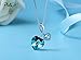 PLATO H Swarovski Element Necklace Cupid's Arrow Love Heart Pendant Necklace for Women, Ocean Blue Heart Crystal Necklace, Blue Heart Arrow Pendant Necklace, Blue Heart Birthstone Necklace