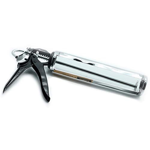 Autoly Caulking Gun Super Smooth Rod Revolving Frame Caulk Gun with Black Grip, 1/10 Gallon Cartridge, 10:1 Thrust