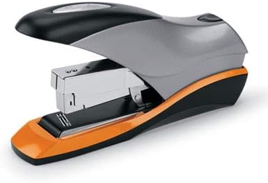 Optima Desktop Staplers, Half Strip, 70-Sheet Capacity, Silver/Black/Orange (2 Pack)