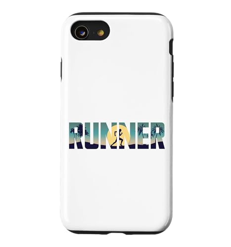 Running Runner Half Marathon Retro Vintage Palm Tree Runner Case for iPhone SE…