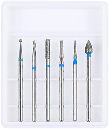 LIANGchueng Notable Nail Drill Bits Cuticle Cleaner Dust Brush Ceramic Rotary Polishing Tool Set(None EH08)