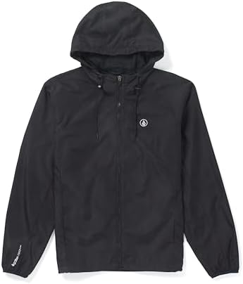 Renegade Sportswear Men's Nylon Hooded Windbreaker Jacket (Black