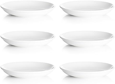 Sswoart 15-Ounce Porcelain Bowls for Pasta and Salad - Set of 6, Shallow, White