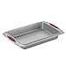 Cake Boss Deluxe Nonstick Bakeware 9-Inch by 13-Inch Cake Pan, Gray with Red Silicone Grips