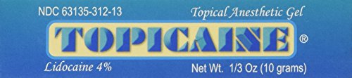TOPICAINE 4%- Lidocaine Gel (10 grams) Anesthetic Skin Numbing Cream