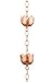 Marrgon Copper Rain Chain – Decorative Chimes & Cups Replace Gutter Downspout & Divert Water Away from Home for Stunning Fountain Display – 6.5’ Long for Universal Fit – Flower Style