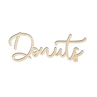 Danyerst Donut Natural Wooden Sign, Wedding Engagement Party Dessert Sweets Table Decor Novel Design