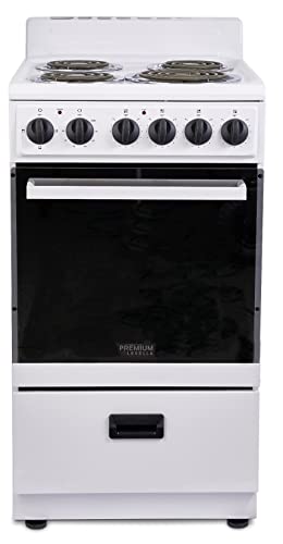 Premium Levella PRE2025GW 20 in Freestanding Electric Range with 4 Coil Burners