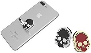Skull head type mobile phone ring buckle 360 degree rotation lazy bracket (gules)