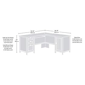 Sauder Costa L-Shaped Desk, Chalked Chestnut finish 3173hTkOF1L