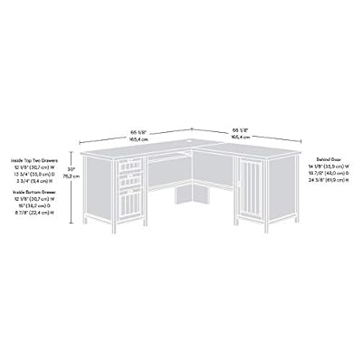 Sauder Costa L-Shaped Desk, Chalked Chestnut finish 3173hTkOF1L