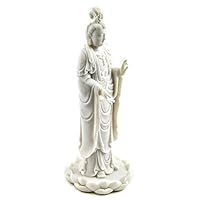 Bellaa 23712 Femal Buddha Kuan Yin Statue Guanyin Goddess of Mercy 9 inch