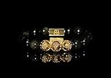 Men's Golden Obsidian and Gold Vermeil Bracelet, Luxury Bracelet for Men, Golden Shimmer Obsidian Bracelet