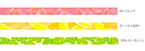 Decorative Highlighters Tape Bookmark Correction tape Flower Pattern Moji Liner 0.2"Ã—236.2" Knock Type Red Yellow Green 3 Colors