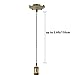 Weanas Pendant Light Kit Hardwire, E26/ E27 Modern Ceiling Hanging Light Fixtures, Copper Effect Ceiling Hanging Textile Cord Lamp Holder (Brass Finish)
