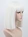 Yuehong Shoulder Length Lob White Halloween Party Bob Wigs For Women Costume Wig (White)