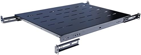 Rising Electronics Fixed Rack Server Shelf 1U 19 Inch Shelves 4 Post Rack Mount Adjustable Deep for Server Network Rack (21.5-28Inch Depth)