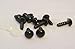 Sassy Bears 6mm Solid Black Safety Eyes for Bear, Doll, Puppet, Plush Animal and Craft - 10 Pairs