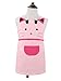 Love Potato Cute Girls Toddler Cartoom Cat Embroidered Cotton Kitchen Cooking Baking Apron for Kids 2-4 Years Old (Pink)