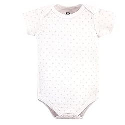 Hudson Baby Unisex Cotton Bodysuits, Gold/Pink