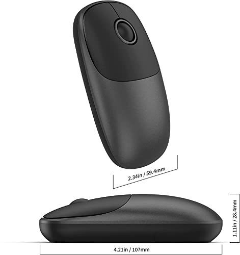 Wireless Mouse for Laptop, 2 in 1 Silent Mouse 2.4G Portable Optical Computer Mouse with USB & Type-C Receiver, 1600 DPI for Mac, iPad Phone,iMac, 2012 & Newer Mac Devices (Grey)