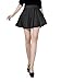 V28 Women Girls Stretch Waist Flared Plain Pleated Casual Mini Skater Skirt