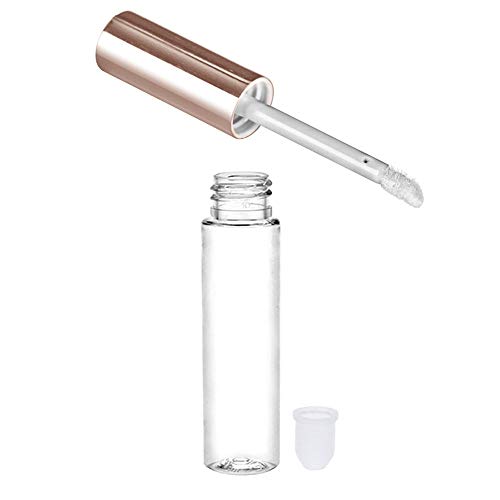 30 Plastic PET Lip Gloss Bottles 10ML Balm Container Clear Stopper Rose Gold Lot