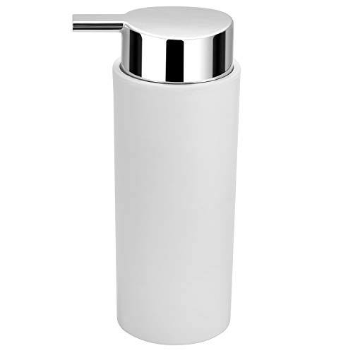 Zuvo 6 Pcs Plastic Bathroom Accessory Set Luxury Bath Accessories Bath Set Lotion Bottles, Toothbrush Holder, Tooth Mug, Soap Dish, Toilet Brush, Trash Can, Rubbish Bin (White 2)