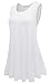 JollieLovin Women's Tank Tops Plus Size Sleeveless Tunic Crew Neck Loose Fit T-Shirt(White,2X)