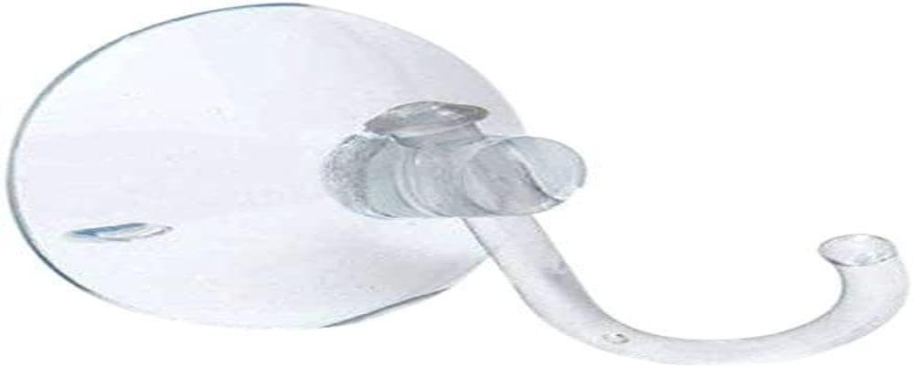 Merriway BH04115 (6 Pcs) Clear Plastic Suction Hook with Plastic Hook, 45 mm, 1.3/4 inch Diameter - Pack of 6 Pieces
