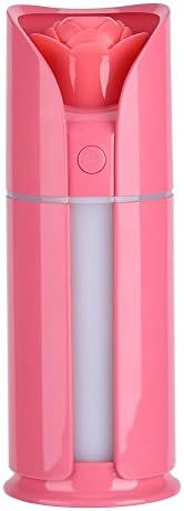 YosooXX Mini LED Portable Rose- shape Aroma Humidifier Air Purifier Essential Oil Diffuser USB Desktop Air Humidifier Mini with LED Night Lights USB Mist Air Humidifier for Home Office(Red)