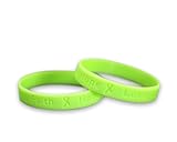Fundraising For A Cause Non Hodgkins Lymphoma Awareness Lime Green Silicone Bracelets - Adult Size - (50 Bracelets - Wholesale) (SILB-9)