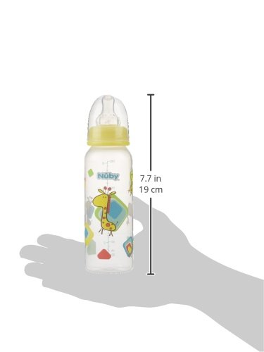 Nuby Printed Non-Drip Bottle, 8 Ounce, Colors May Vary
