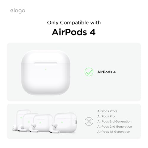 elago Armor Case Compatible with AirPods 4 Case - Compatible with AirPods 4 Case, Carabiner Included, Supports Wireless Charging, Total Protection (Stone)
