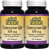 CoQ10 100mg Twin pack Natural Factors 120+120 Softgel CoQ10 100mg Twin pack Natural Factors 120+120 Softgel