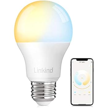 Smart WiFi Light Bulb, Linkind 9W LED Bulb, No Hub Required, Works with Alexa, A19 E26 800LM Starter Smart Lights, Soft White & Cold White, (2700k-6500k) Dimmable and Tunable