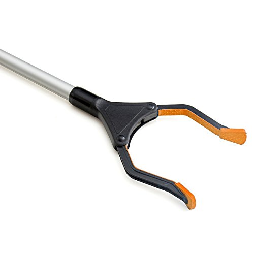 2 Pack - Reacher Grabber Pick up Tool, 32" Foldable Lightweight Long Duty Mobility Aid, Extender Gripper Tool, Claw Trash Garbage Picker (Orange and Blue)