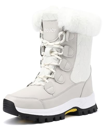 COOJOY Womens Waterproof Winter Snow Boots Warm Shoes Furry Mid Calf Lightweight