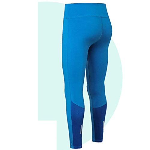 FKSESG Leggings Women's Fitness Yoga Pants Reflective Strip Night Running Fast-Drying Pants Blue - Thumbnail 6
