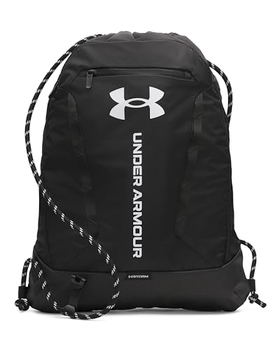 Unisex Hustle Sackpack, Mochila deportiva impermeable para actividades deportivas y al aire libre, Bolsa de gimnasio con práctico bolsillo frontalBlack/Black/White,OSFM