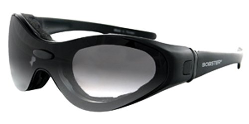 Bobster Spektrax Prescription Ready Sunglasses,Black Frame/3 Lenses (Smoked/Amber and Clear),one size