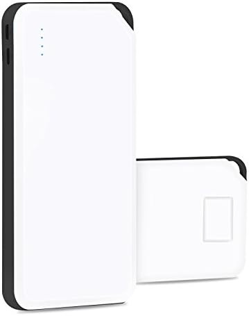 12000mAh Power Bank, QueenAcc Slimline Design Portable Phone Charger with 3 USB Input Ports and Dual USB Output Ports for for iPhone X / 8/7, Samsung and More(White/Black)