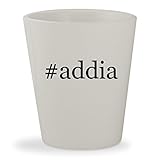 #addia - White Hashtag Ceramic 1.5oz Shot Glass