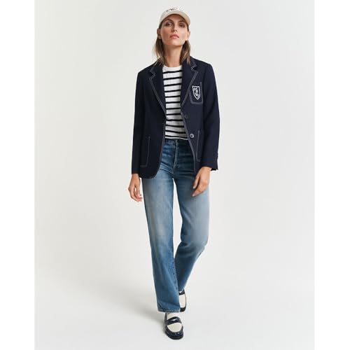 GANT Stretch Cotton Cable Stripe C-Neck Pullover Sweater Women (Pack of 1)